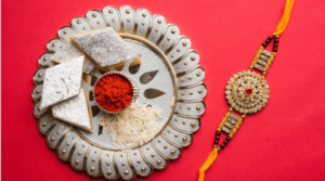 Layer Pearl Rakhi With Kaju Katli